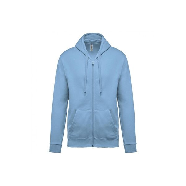 Bluza z kapturem i zamkiem błyskawicznym Kariban. Niebieskie bluzy z kapturem KARIBAN, l, bez wzorów, z bawełny, z kapturem. Za 158.50 zł.