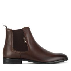 Sztyblety Gino Rossi. Brązowe sztyblety Gino Rossi, bez wzorów, bez obcasa, bez zapięcia. Za 359.99 zł.