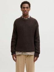 Jack & Jones Sweter "Kaito" w kolorze brązowym rozmiar: XL. Brązowe swetry nierozpinane Jack & Jones, xl, bez wzorów, ze splotem, bez kołnierzyka, bez ramiączek. Za 91.77 zł.