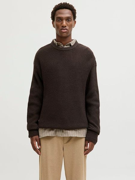 Jack & Jones Sweter "Kaito" w kolorze brązowym rozmiar: M. Brązowe swetry nierozpinane Jack & Jones, m, bez wzorów, ze splotem, bez kołnierzyka, bez ramiączek. Za 100.52 zł.
