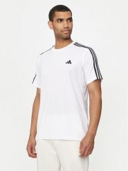 Adidas Koszulka techniczna Train Essentials 3-Stripes IB8151 Biały Regular Fit. Białe t-shirty sportowe Adidas, bez wzorów, z syntetyku, bez ramiączek, na fitness i siłownię. Za 99.99 zł.
