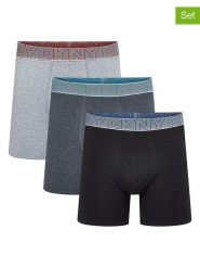 DKNY Bokserki (3 pary) w kolorze szaro-czarnym rozmiar: L. Czarne bokserki DKNY, l, bez wzorów. Za 61.60 zł.
