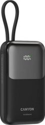 Canyon OnPower 101 z wbudowanym kablem 10000 mAh PD22.5W czarny. Czarne powerbanki . Za 66.90 zł.