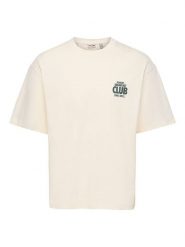 ONLY & SONS Koszulka w kolorze kremowym rozmiar: XXL. Brązowe bezrękawniki Only & Sons, xxl, bez wzorów, z bawełny, bez kołnierzyka, bez ramiączek. Za 73.95 zł.