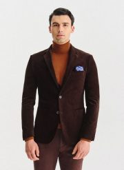 PAKO LORENTE - Brązowa sztruksowa marynarka męska. Brązowe garnitury Pako Lorente, na co dzień, m, bez wzorów, z bawełny. Za 599.99 zł.