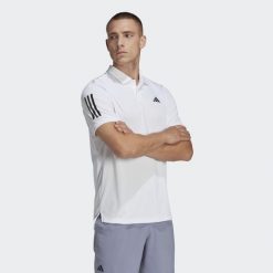 Club 3-Stripes Tennis Polo Shirt. Białe koszulki polo Adidas, m, bez wzorów, bez kołnierzyka, bez ramiączek, tenisowe. Za 180.35 zł.