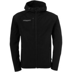 Kurtka softshell Uhlsport Essential. Czarne kurtki Uhlsport, l, bez wzorów, z materiału, bez kaptura. Za 349.00 zł.