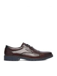 Rieker Półbuty CEO-13901-25 Brązowy ciemny. Brązowe eleganckie półbuty Rieker, bez wzorów, ze skóry, bez obcasa, bez zapięcia. Za 429.99 zł.