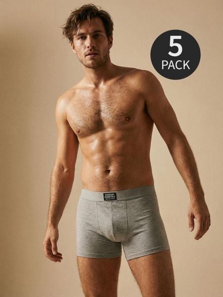 Bawełniane bokserki Classic 5 pack - szary. Szare bokserki Sinsay, l, bez wzorów, z bawełny. Za 49.99 zł.