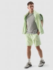4F Spodenki dresowe męskie - zielone XXL. Zielone krótkie spodenki sportowe 4F, l, bez wzorów, z bawełny. W wyprzedaży za 59.99 zł.