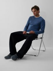 4F Longsleeve slim gładki męski - denim XXL. Bluzki z długim rękawem 4F, m, bez wzorów, z bawełny, bez kołnierzyka, bez ramiączek. Za 99.99 zł.