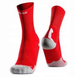 Skarpety unisex X-Socks Bike Perform Crew Rocket Red R110. Czerwone skarpety X-Socks, bez wzorów. Za 119.99 zł.