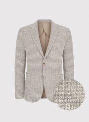 PAKO LORENTE – Beżowa marynarka w pepitkę. Brązowe garnitury Pako Lorente, na co dzień, m, bez wzorów, z bawełny. Za 799.99 zł.