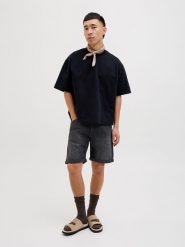 Jack & Jones Szorty dżinsowe w kolorze czarnym rozmiar: M. Czarne szorty Jack & Jones, m, z aplikacjami, z jeansu, klasyczne. Za 83.62 zł.
