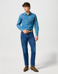 WRANGLER MĘSKA KOSZULA WESTERN SHIRT SEAFOAM SURF 112357194 W5B4008896. Koszule Wrangler, m, bez wzorów, bez kołnierzyka, bez ramiączek. Za 179.99 zł.