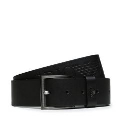 Pasek Męski Emporio Armani. Czarne paski Emporio Armani, bez wzorów. Za 509.99 zł.