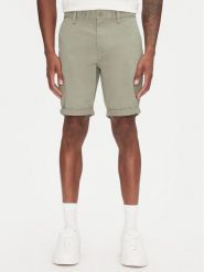 Tommy Jeans Szorty materiałowe Scanton DM0DM21950 Zielony Slim Fit. Zielone szorty Tommy Jeans, m, bez wzorów, z bawełny. Za 269.99 zł.