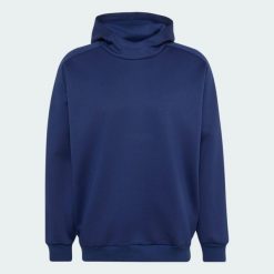 ZIMOWA BLUZA Z KAPTUREM Z DZIANINY SOFT LUX. Niebieskie bluzy z kapturem Adidas, na zimę, l, bez wzorów, z bawełny, z kapturem. Za 349.00 zł.