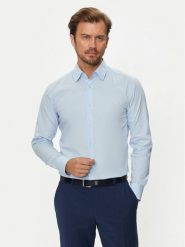 Boss Koszula H-Hank 50519859 Niebieski Slim Fit. Niebieskie koszule Boss, m, bez wzorów, z bawełny, bez kołnierzyka, bez ramiączek. Za 279.99 zł.