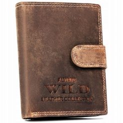 Portfel męski Always Wild N4L-CHM-BL j. brązowy. Brązowe portfele Always Wild, bez wzorów, z nubiku. Za 44.99 zł.