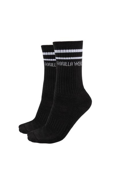 Skarpetki z okrągłym dekoltem 2-Pack - Czarny - EU 35-38. Czarne skarpety GORILLA WEAR, bez wzorów, z bawełny. Za 120.00 zł.
