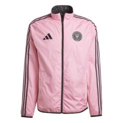 Kurtka dresowa Inter Miami FC 2024/25. Czerwone kurtki Adidas, bez wzorów, z dresówki, bez kaptura. W wyprzedaży za 378.00 zł.