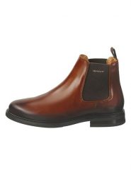 GANT Footwear Skórzane sztyblety "St Fairkon" w kolorze czarno-brązowym rozmiar: 40. Brązowe sztyblety GANT Footwear, bez wzorów, ze skóry, bez obcasa, bez zapięcia. Za 196.24 zł.