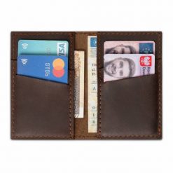 Skórzany Portfel Męski SW03 Brødrene Ciemny Brąz. Portfele Brødrene, bez wzorów, ze skóry. Za 79.00 zł.