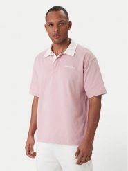 Guess Jeans Polo M6GP13 KCYM1 Różowy Oversize. Czerwone koszulki polo Guess Jeans, l, z aplikacjami, z bawełny, bez kołnierzyka, bez ramiączek. Za 299.99 zł.