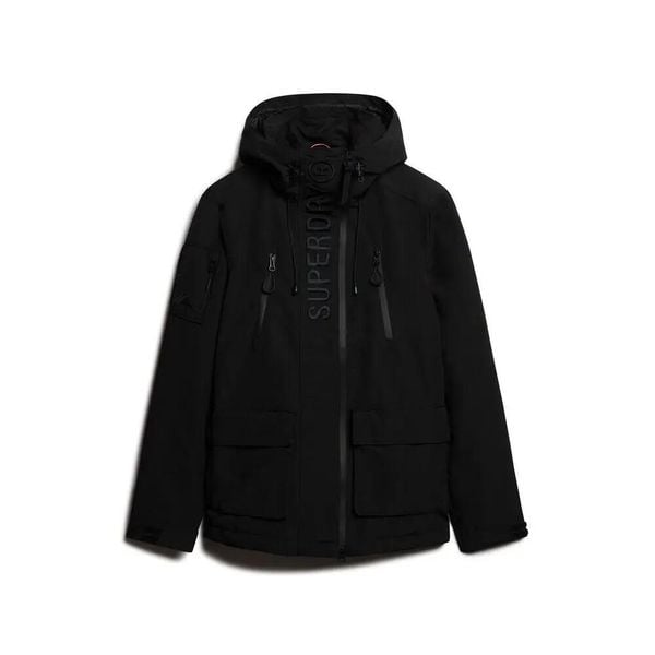Kurtka wodoodporna Superdry Ultimate. Czarne kurtki Superdry, xl, bez wzorów, z gumy, bez kaptura. Za 566.45 zł.