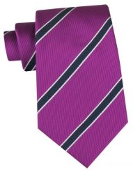 Klasyczny Krawat Klubowy - Alties - Fioletowy w Prążek. Fioletowe krawaty i muchy Alties, bez wzorów, z tkaniny. Za 49.00 zł.