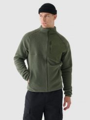 4F Polar sherpa ze stójką męski - oliwkowy/khaki S. Brązowe bluzy z polaru 4F, na zimę, m, bez wzorów, z bawełny, bez kaptura. W wyprzedaży za 99.99 zł.