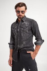 Koszula męska jeansowa DSQUARED2. Koszule Dsquared2, m, bez wzorów, z jeansu, bez kołnierzyka, bez ramiączek. W wyprzedaży za 2,127.20 zł.