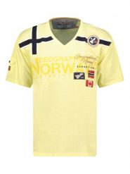 Geographical Norway Koszulka "Jaradock" w kolorze żółtym rozmiar: XL. Żółte bezrękawniki Geographical Norway, xl, bez wzorów, z bawełny, bez kołnierzyka, bez ramiączek. Za 60.95 zł.
