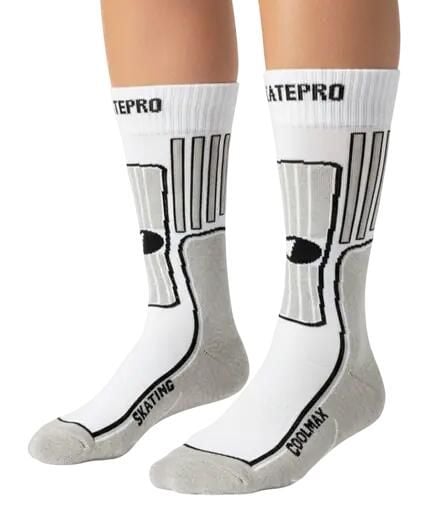 Odzież Skarpety unisex SkatePro Coolmax Inline Skarpety 2-Pak - Biały - 40-42. Biała skarpety SKATEPRO, bez wzorów, z bawełny. Za 124.99 zł.