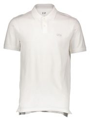 GAP Koszulka polo w kolorze białym rozmiar: 3XL. Białe koszulki polo GAP, xl, bez wzorów, z bawełny, bez kołnierzyka, bez ramiączek. Za 79.03 zł.