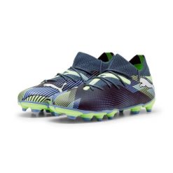 Buty piłkarskie korki juniorskie Puma FUTURE 7 MATCH FG/AG JR. Niebieskie buty sportowe casual Puma, bez wzorów, bez zapięcia. W wyprzedaży za 169.00 zł.