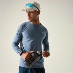 Męska koszulka z długim rękawem Agile do wędrówek. Niebieskie bluzki z długim rękawem Dare 2B, m, bez wzorów, z lyocellu, bez kołnierzyka, bez ramiączek. Za 199.99 zł.