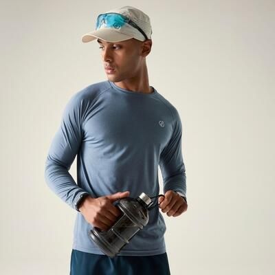 Męska koszulka z długim rękawem Agile do wędrówek. Niebieskie bluzki z długim rękawem Dare 2B, m, bez wzorów, z lyocellu, bez kołnierzyka, bez ramiączek. Za 187.50 zł.