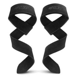 Skórzane paski do podnoszenia ciężarów 4FIZJO Deadlift Straps. Czarne paski 4FIZJO, bez wzorów, ze skóry, sportowe. Za 45.00 zł.