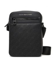 Tommy Hilfiger Saszetka Th Monogram Mini Reporter AM0AM13836 Czarny. Czarne saszetki i nerki Tommy Hilfiger, bez wzorów, ze skóry. Za 249.99 zł.