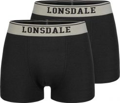 Bokserki męskie Lonsdale Oxfordshire w kolorze czarnym, 2 pary. Czarne bokserki Lonsdale, m, bez wzorów, z bawełny. Za 160.99 zł.