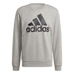 Bluza bez kaptura Męska Adidas Essential Big Logo Szary. Czarne bluzy Adidas, m, bez wzorów, bez kaptura. Za 179.00 zł.