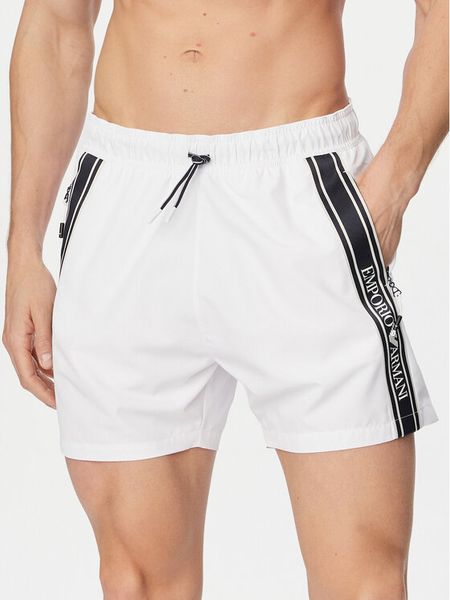 Emporio Armani Szorty kąpielowe EM000583 AF20426 U0002 Biały Regular Fit. Białe kąpielówki Emporio Armani, m, bez wzorów, z syntetyku. Za 375.99 zł.