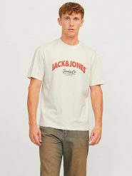 Jack & Jones Koszulka "Bronx" w kolorze kremowym rozmiar: XL. Brązowe bezrękawniki Jack & Jones, xl, bez wzorów, z bawełny, bez kołnierzyka, bez ramiączek. Za 37.45 zł.