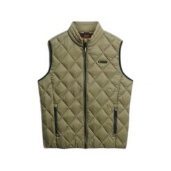 Kurtka bez rękawów Superdry Diamond Quilt Fuji Lite. Zielone kurtki Superdry, xl, bez wzorów, z gumy, bez kaptura. Za 428.40 zł.
