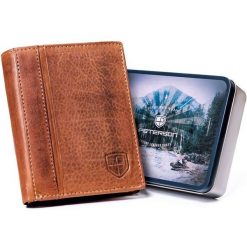 Portfel skórzany Peterson PTN N005-PCA brązowy. Brązowe portfele Peterson, bez wzorów, ze skóry. Za 101.99 zł.