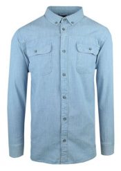 Weekendowa Koszula z Jasnego Jeansu, Prosty Krój - Pako Jeans. Niebieskie koszule Pako Jeans, l, bez wzorów, z bawełny, bez kołnierzyka, bez ramiączek. Za 185.00 zł.