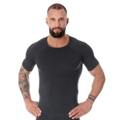 Koszulka męska Brubeck Active Wool Ss11710. Szare bielizna termoaktywna Brubeck, m, bez wzorów, z elastanu, bez ramiączek. Za 197.00 zł.