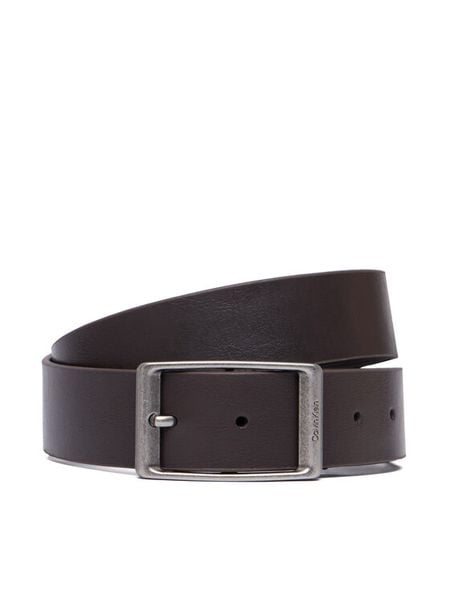 Calvin Klein Pasek Casual Round Buckle Tumbled 35Mm LV04D7123G Brązowy ciemny. Brązowe paski CALVIN KLEIN, bez wzorów, ze skóry, casualowe. Za 209.99 zł.